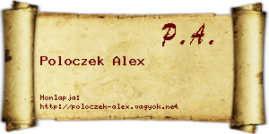 Poloczek Alex névjegykártya