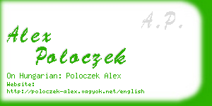 alex poloczek business card